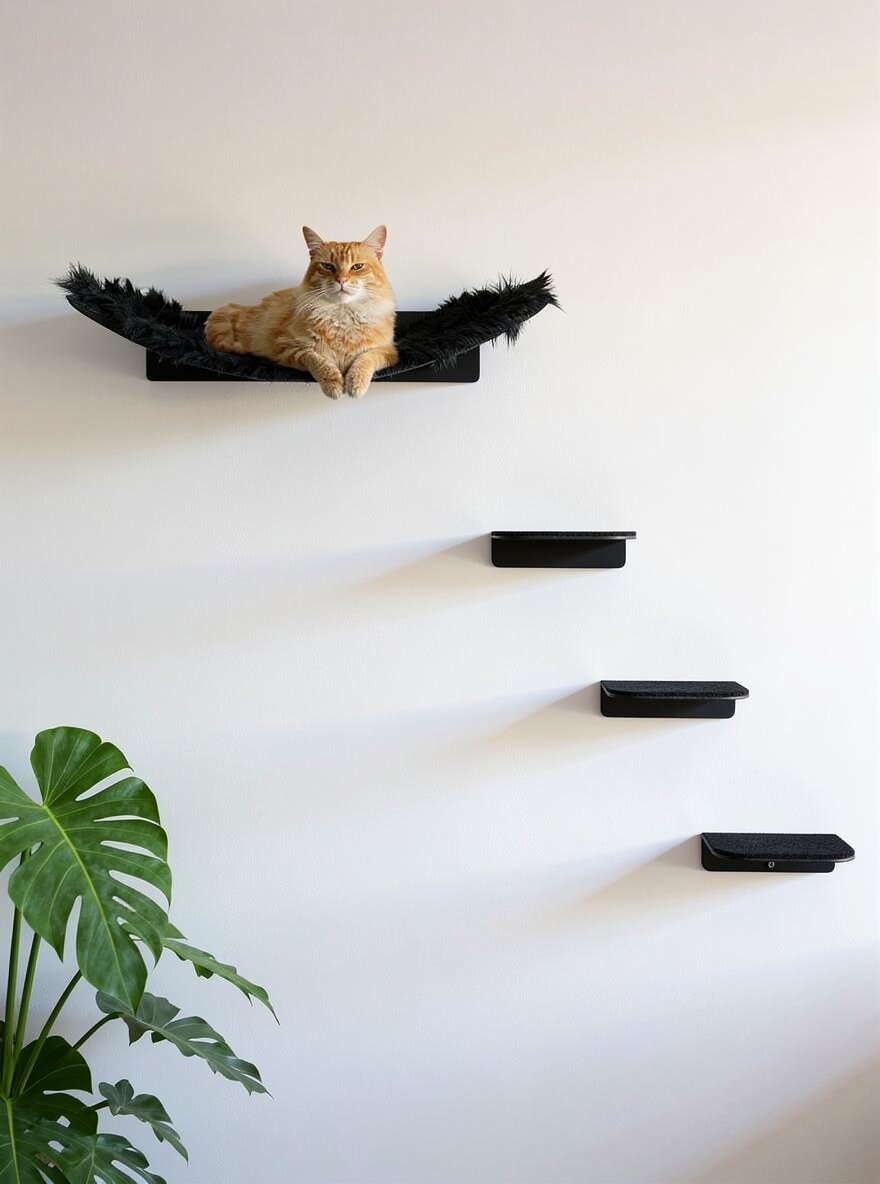 STYA Katzen Kletterwand | Set Minimalist Hängematte XXL | Linie WL300
