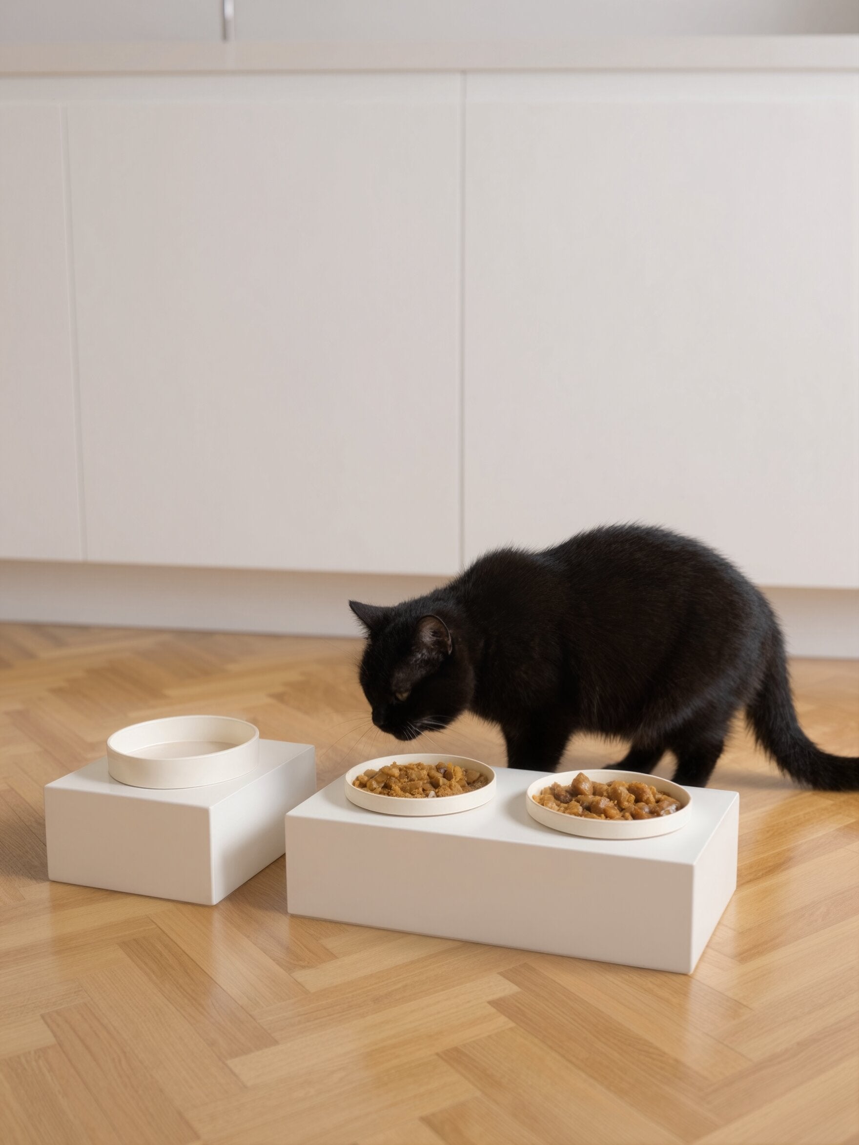STYA Katzen Futternapf Set FE100 Weiß
