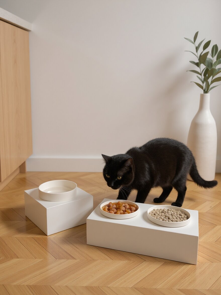 STYA Katzen Futternapf Set FE100 | Weiß