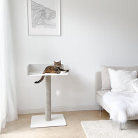 STYA Kratzbaum MS 520 - Weiß | Design Katzenbaum Metall und Sisal - Katzengerecht, modern und minimalistisch, Premium Qualität, hohe Stabilität